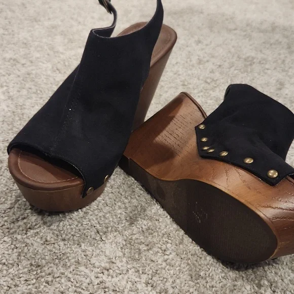 Mossimo Supply Co. Black Peep-Toe Mules - Picture 3 of 6
